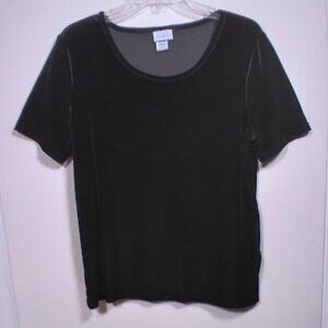Jaclyn Smith Black Velveteen Blouse Size: Large